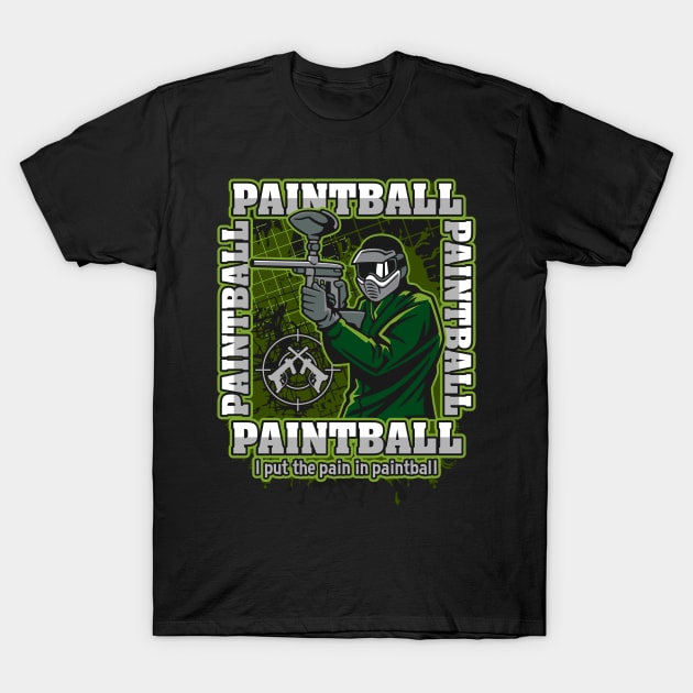 Paintball Player Green Team T-Shirt by RadStar